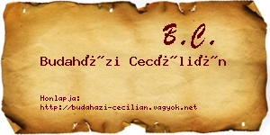 Budaházi Cecílián névjegykártya